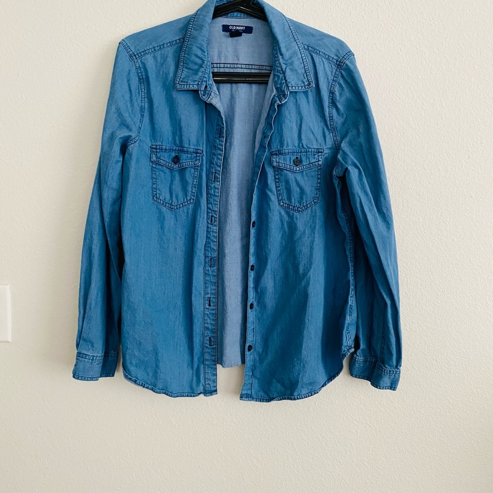 Denim Button Down Blouse